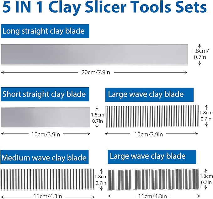 45 Pieces Flexible Polymer Clay Cutter Blade Slicer Cutting Slicing Tools - Image 2