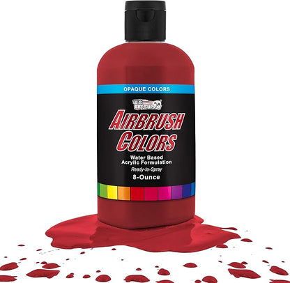 U.S. Art Supply Opaque Crimson Red Acrylic Special Effects Airbrush Paint - 8oz by USArtSupply