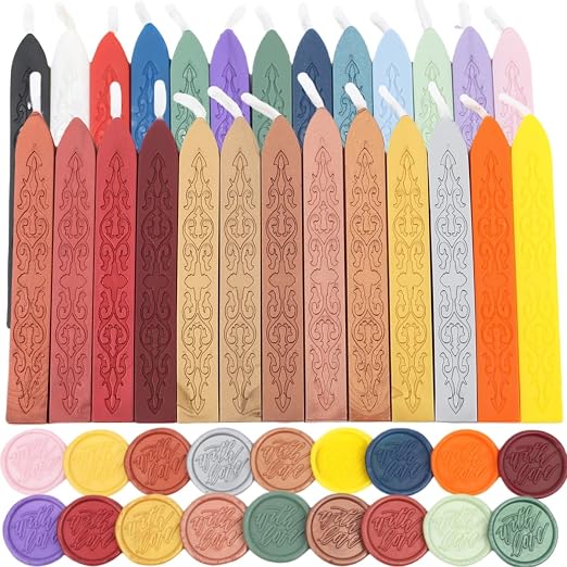 26Pcs Wax Seal Sticks with Wicks, Packaging Decoration by ONWINPOR