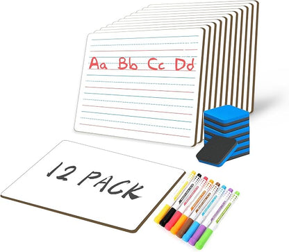 White Board Dry Erase Boards Classroom Pack Mini White Boards 9" x12” Double by fwipiyo