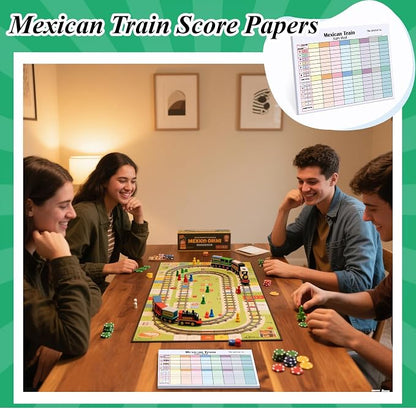 1 Pack 60 Sheets Mexican Train Score Pads Colorful Chicken Foot Dominoes Game - Image 6