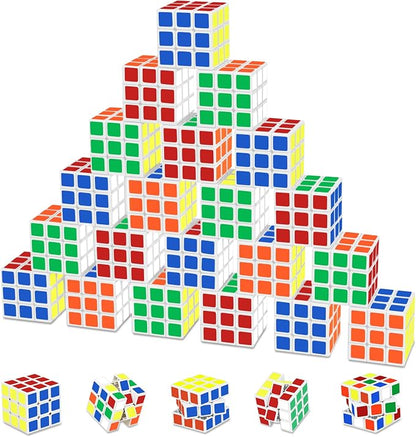 Mini Cube Puzzle Party Favors for Kids: 28 Pack 1.18in 3x3 Magic Cube School by Libay
