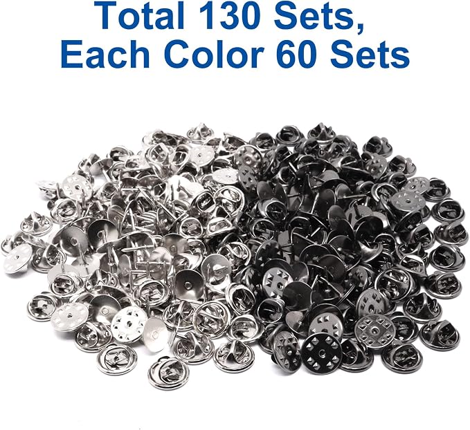 130 Set Pin Backs, Blank Pins Scatter Butterfly Clutch Pin Holder Enamel Pins - Image 2