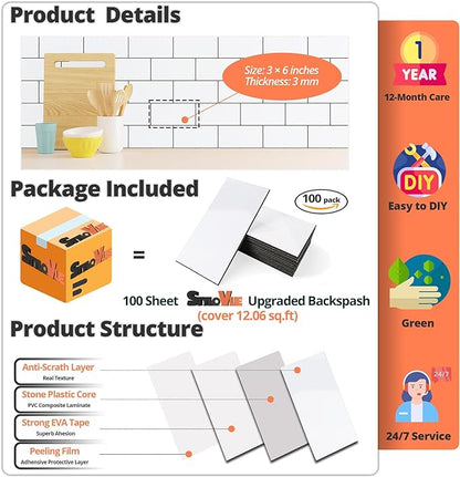 100 Pieces Peel and Stick Backsplash - Image 4