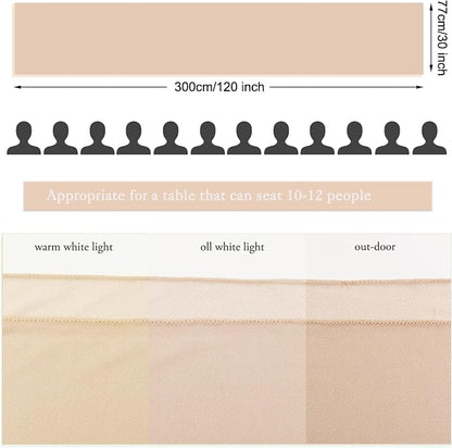 Champagne Chiffon Table Runner 30 x 120 Inches Sheer Table Runner 10ft Romantic - Image 5