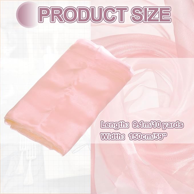 MECCANIXITY Iridescent Sheer Organza Fabric, 10 Yards x 59 Inches Solid - Image 2