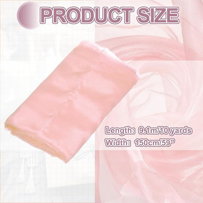 MECCANIXITY Iridescent Sheer Organza Fabric, 10 Yards x 59 Inches Solid - Image 2