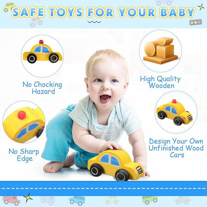 Leyndo 20 Pcs Small Wooden Cars to Paint - Image 3