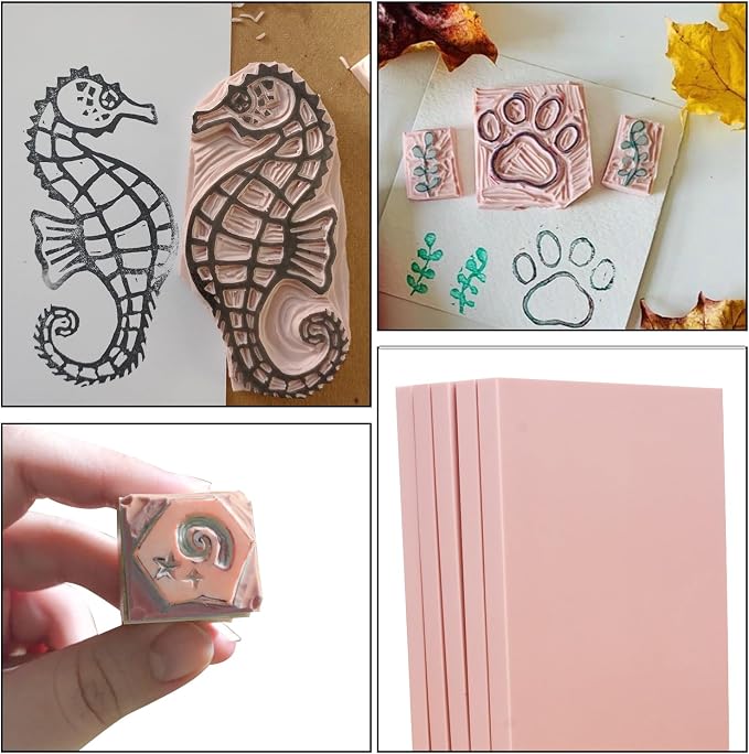 25 Pcs 4"x6" Rubber Linoleum Stamp Carving Blocks - Image 5