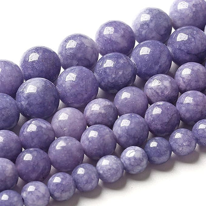 10MM Lavender Purple Chalcedony Natural Stone Round Loose Beads - Image 2