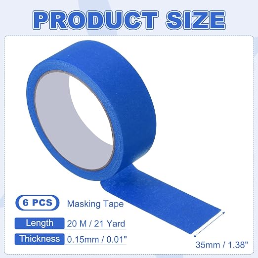 MECCANIXITY Masking Tape 1.4 Inch x 21 Yard Painter's Tape Blue Paint Tapes - Image 2
