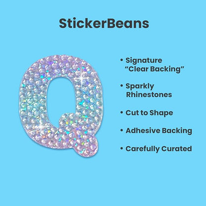 StickerBeans® Rhinestone Alphabet Letter Sticker Q - Image 2