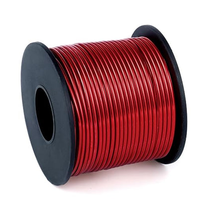 Aluminum Craft Wire, 95 Feet 2.0mm/ 14 Gauge Red Bendable Soft Metal Aluminum by Cadikez