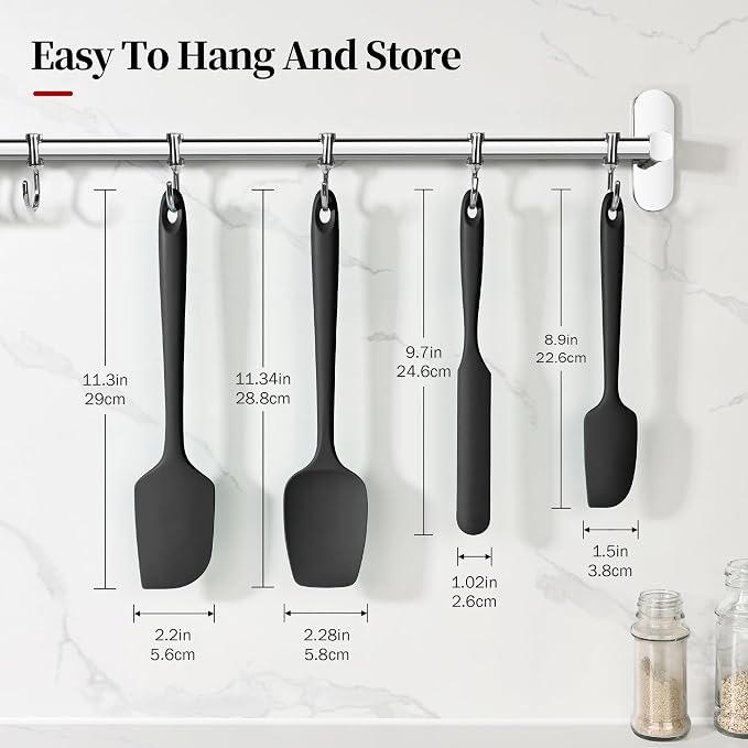 600ºF Heat Resistant Spatulas, High Heat Food Safe Semless Kitchen Silicone - Image 2