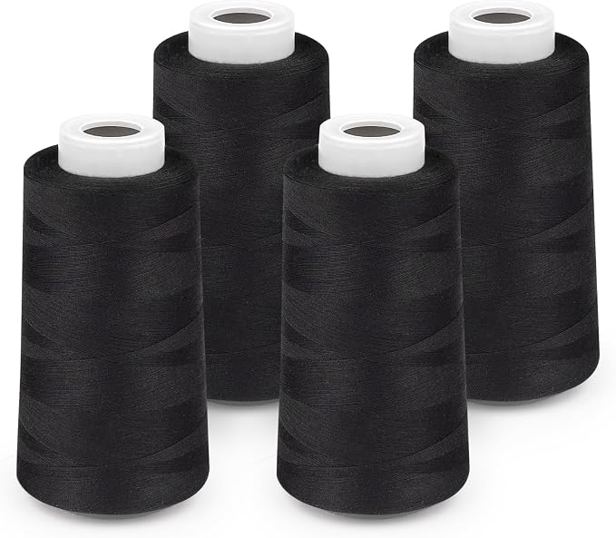 Serger Thread 4 Cones 3000 Yards Each Spool All Purpose Polyester Thread 40S/2 by StiVerse