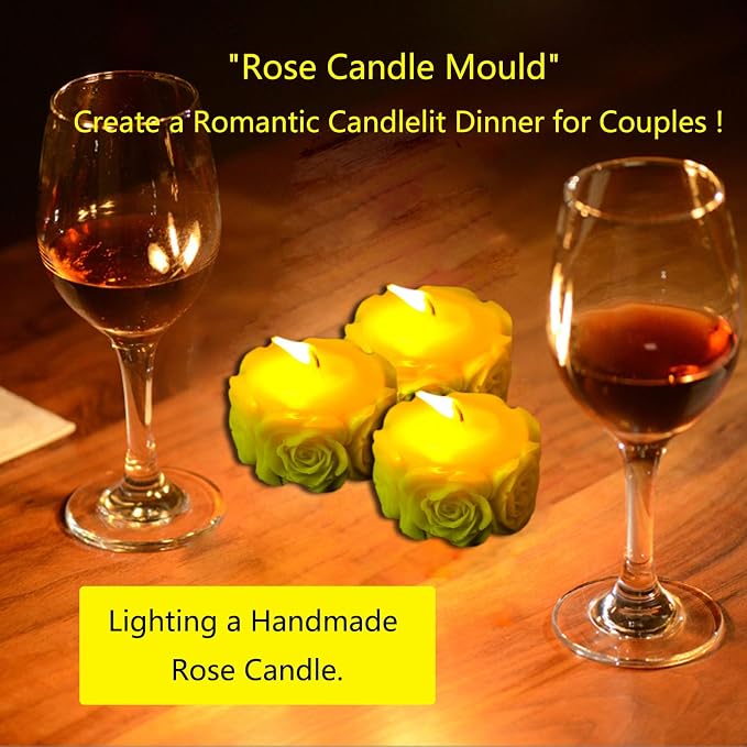 2PCS Rose Silicone Molds, Candle & Soap Molds - Image 2