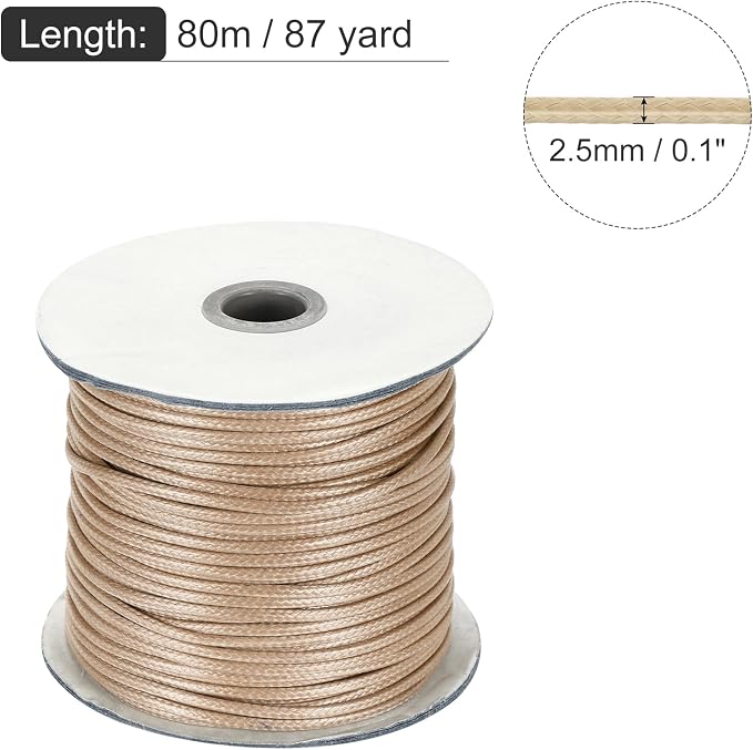 MECCANIXITY Waxed Cord 2.5mm Waxed Polyester Cord 87 Yard Wax String - Image 2