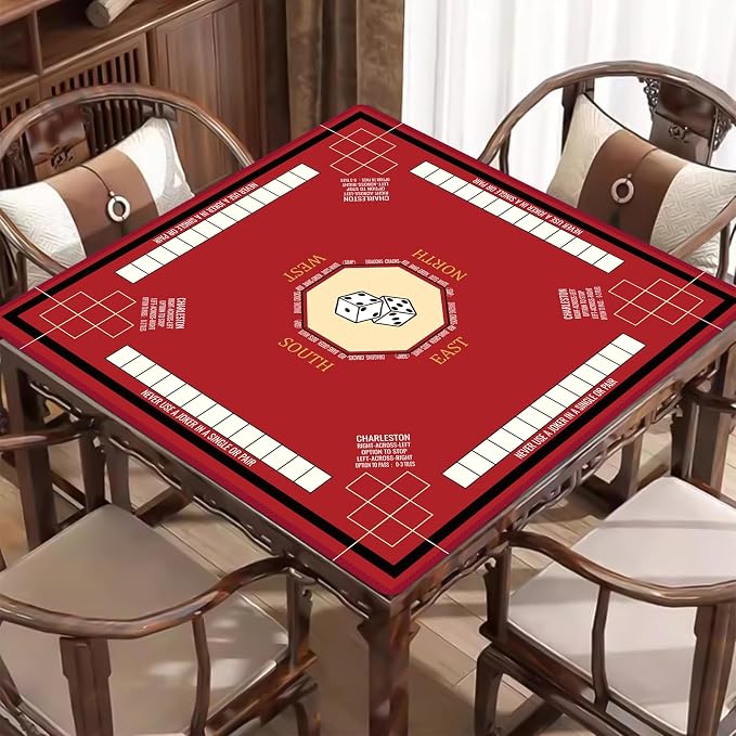 Mahjong Mat for Table 31.5''x31.5'', Mahjong Cloth Cover - Image 4