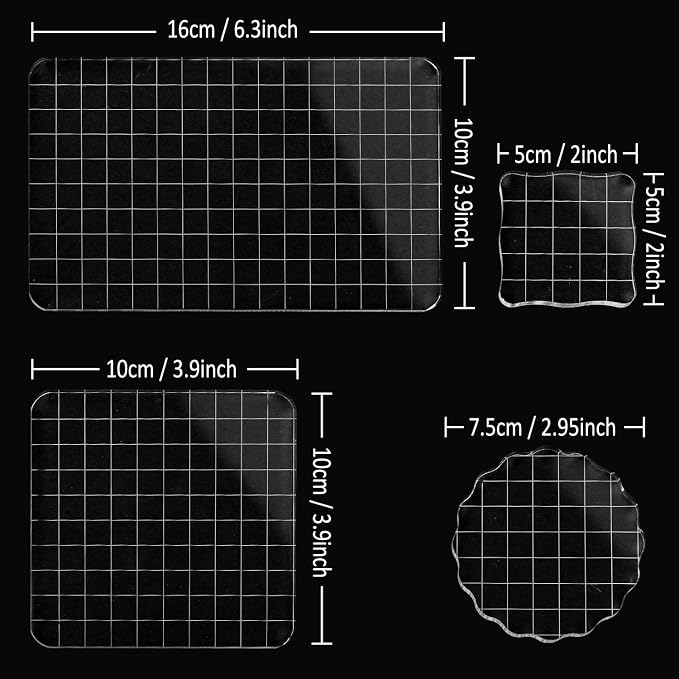 Whaline Large Acrylic Stamp Block Clear Stamping Tools Set - Image 2