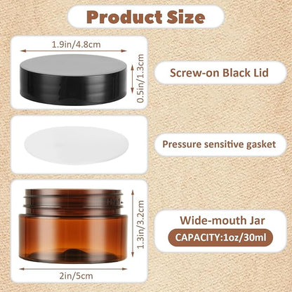 100 Pack 1oz Amber Plastic Jars - Image 2