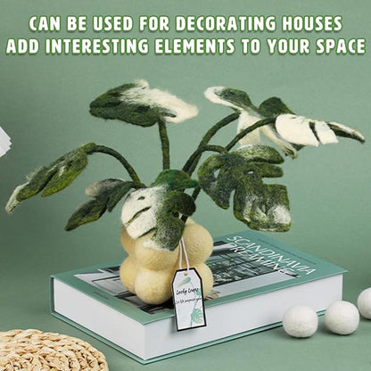 OEHPICC Needle Felting Kit for Beginners, Monstera Potted Plant Felt Kit - Image 7