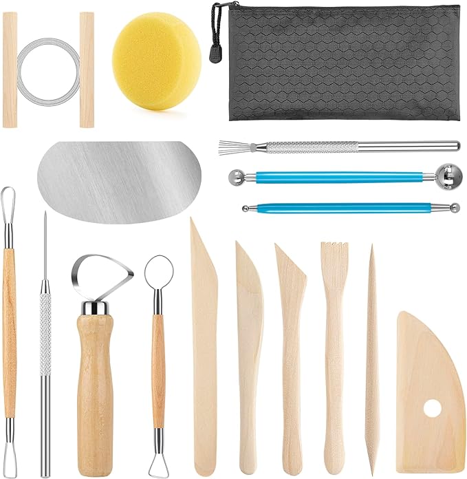 Pottery Tool Kit, Modeling Clay Sculpting Tools Kit, Ceramics Tools, Embossing by KACOLA