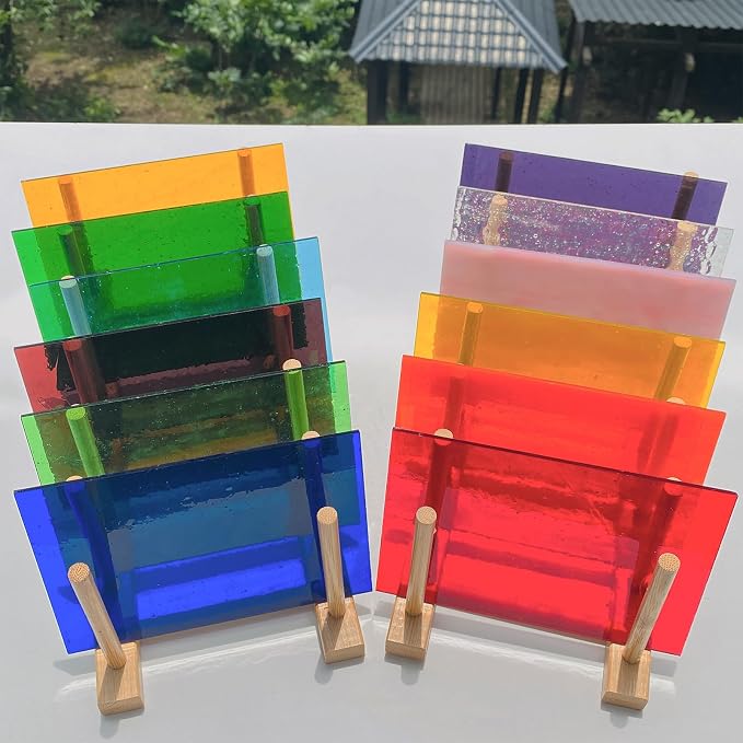 ILLUCKAI 12 Sheets Rainbow Transparent Stained Glass Sheet, 4 x 6 inch - Image 8