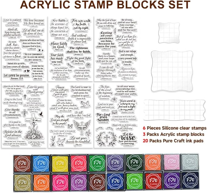 6 Pcs Christian Bible Verse Clear Stamps - Image 2
