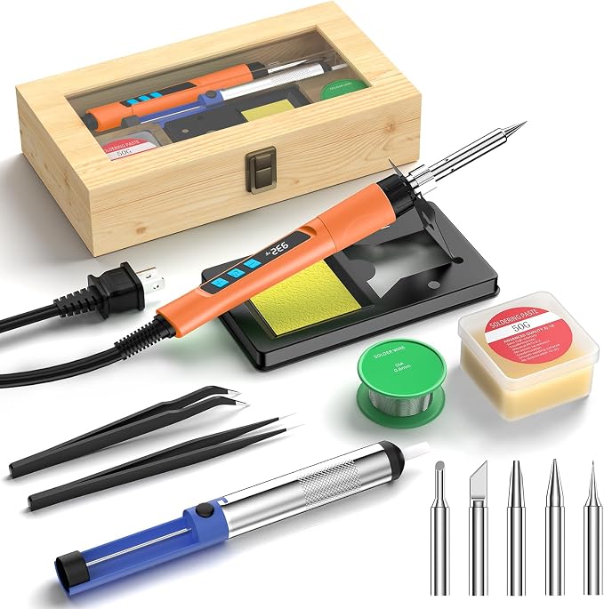 Soldering Iron Kit, 190W Soldering Gun, 110V LED Solder Kit by Crtsweker