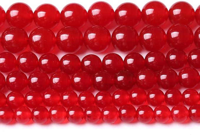 90PCS 4MM Red Chalcedony Beads Round Loose Stone Beads by JIANJING