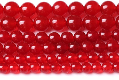 90PCS 4MM Red Chalcedony Beads Round Loose Stone Beads by JIANJING