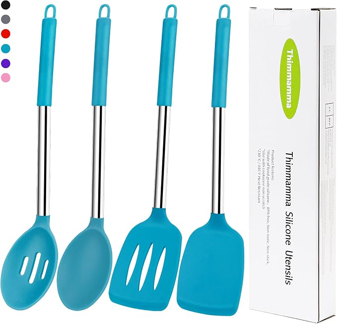 Silicone Spatula Spoon Set, BPA Free Kitchen Turners by Thimmamma