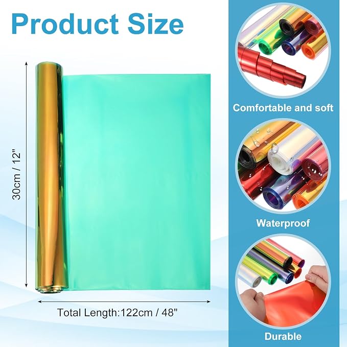 MECCANIXITY Holographic Clear PVC Vinyl Film Holographic PVC Fabric Waterproof - Image 2