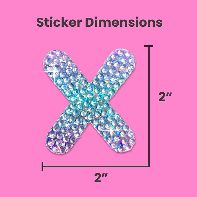 StickerBeans® Rhinestone Alphabet Letter Sticker X - Image 4