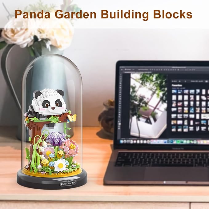 Panda Flower Building Set for Adult Plant Friend Set Bonsai Tree Party Favors - Image 3