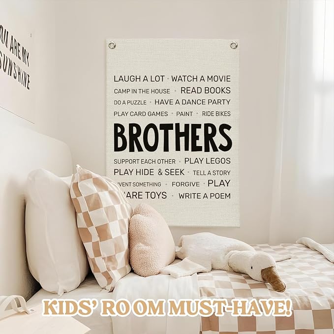 Boys Room Decor, Brothers Make The Best Friends Toddler Room Banner, Playroom - Image 5