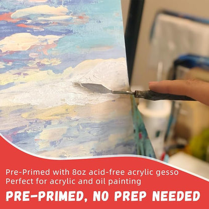 Simetufy 12 x 12 inch 5 Pack Painting Canvas Boards- Gesso Primed Acid-Free - Image 4