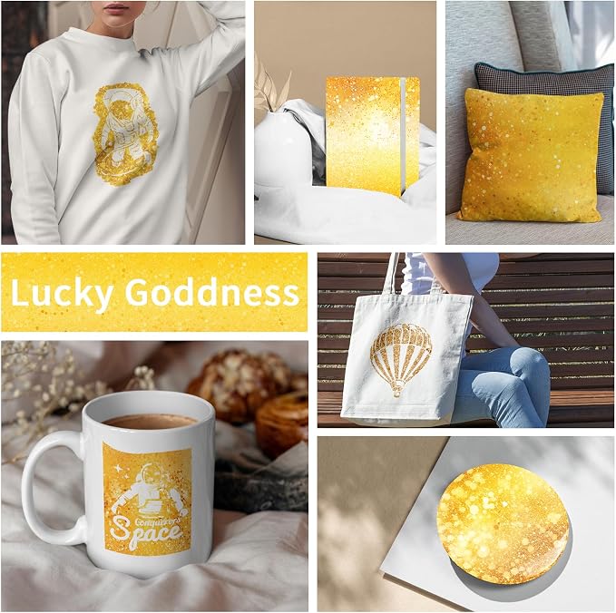 Yellow Glitter Sublimation Transfer Sheets - Image 5