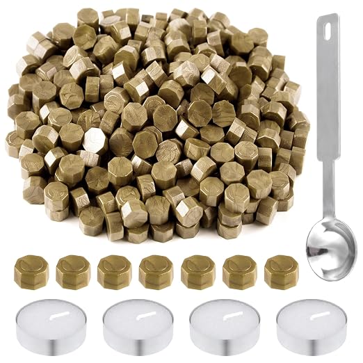 500 Pcs Octagon Sealing Wax Beads Bronze Wax Seal Beads by LooksForwardtoSeeingYou