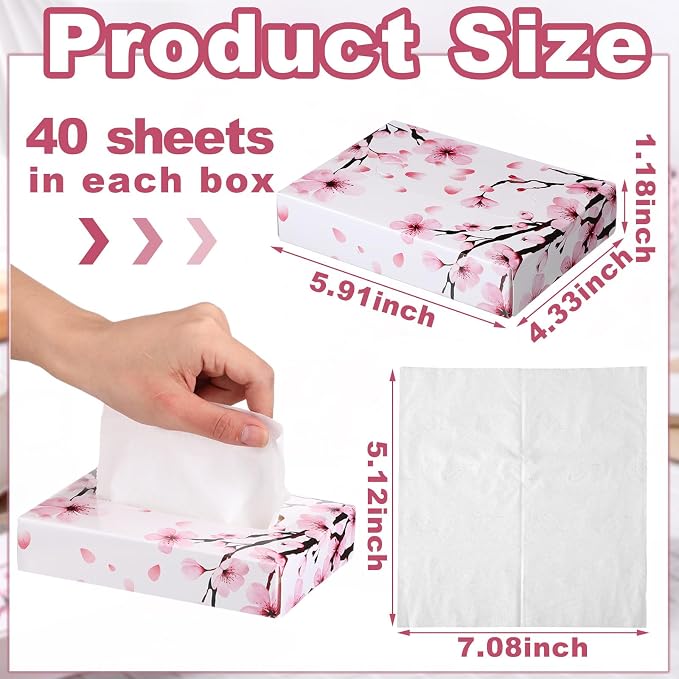 Yinder 24 Packs 960 Sheets Tissue Cube Car Facial Boxes Disposable Facial - Image 3