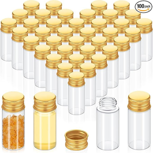 100 Pcs Small Clear Vials Spice Mini Jars by Didaey