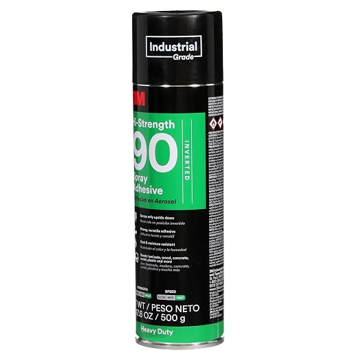 3M Hi-Strength 90 Spray Adhesive, Bonds Laminate, Net Wt 17.6 oz, Will Spray - Image 2