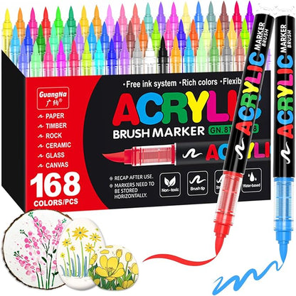 Guangna Acrylic Paint Markers, 168 Colors by GuangnaArtSupplies