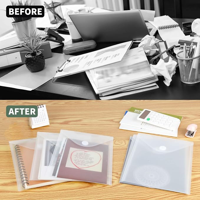 12 Pack Large Clear Die & Stamp Storage Bag Transparent Plastic Folders - Image 7