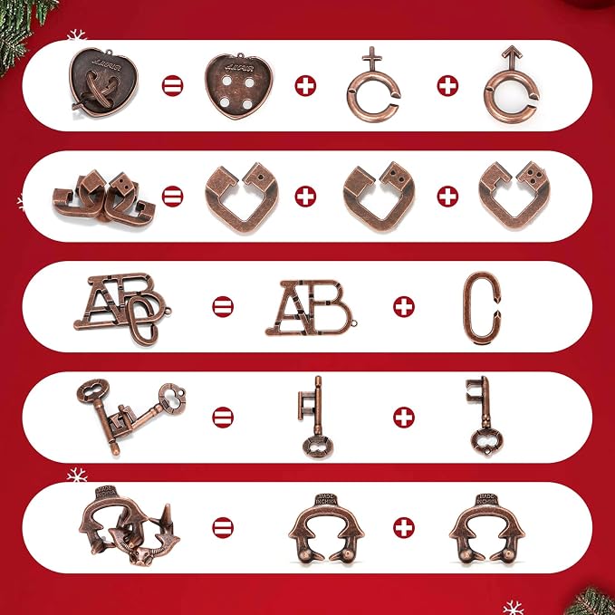 13 Pcs Brain Teaser Puzzles for Adults Teens - Image 2