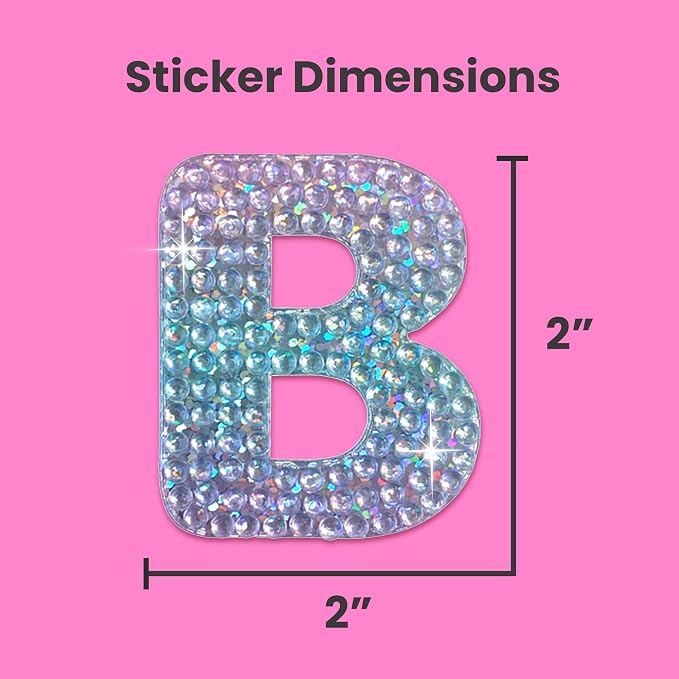 StickerBeans® Rhinestone Alphabet Letter Sticker B - Image 4