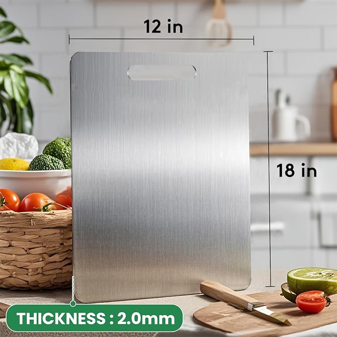 2 Pack, 100% Pure Titanium Cutting Board - Image 6