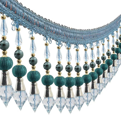 3yards Beading Fringe Trimming Long Beads Tassel Curtain Trim Ribbon Trim - Image 3