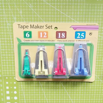 YICBOR Set of 4 Sizes Bias Tape Maker 6mm 12mm 18mm 25mm Fabric Sewing Quilting - Image 4