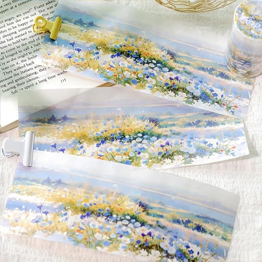 6Rolls Colorful Natural Scenery Washi Tape Set Scrapbook Supplies Spring Floral - Image 3